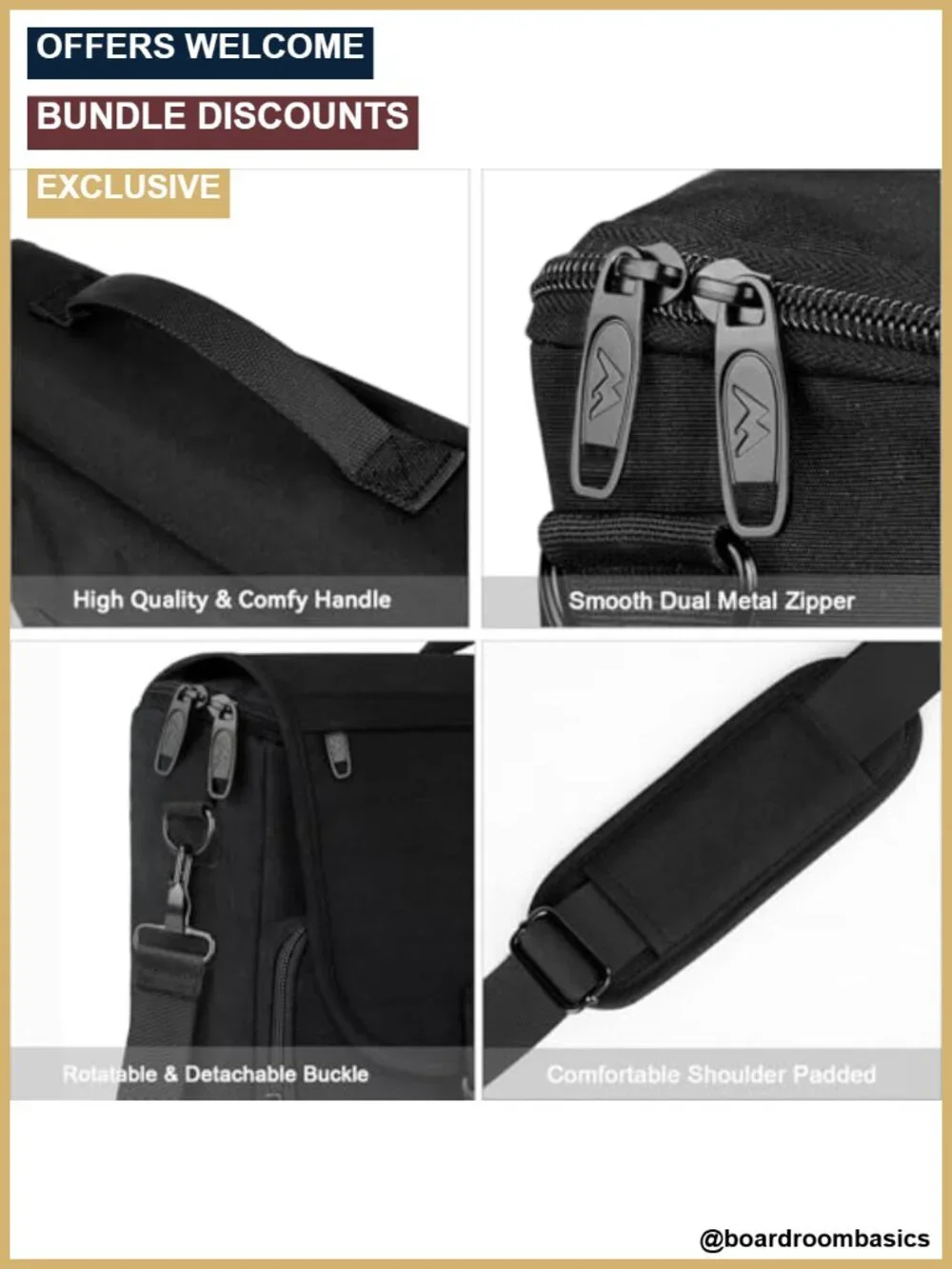17.3 inch Laptop Bag, Large Capacity Lightweight Crossbody Messenger Satchel
